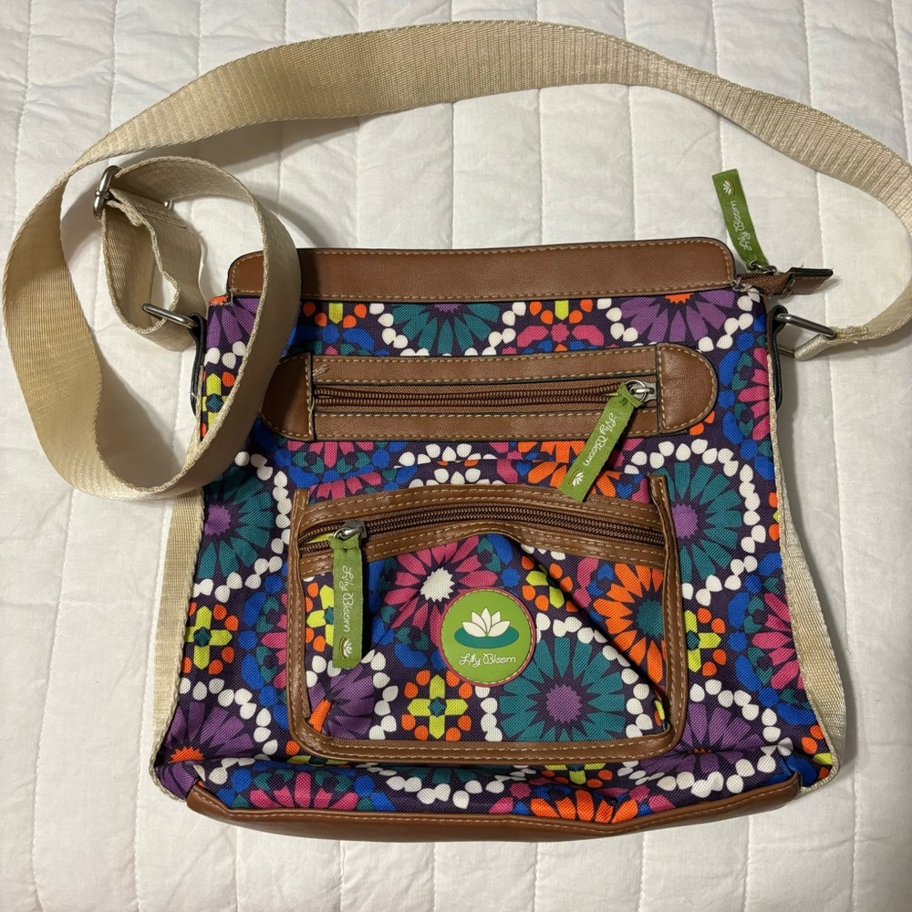 Lily Bloom Multicolor Floral Crossbody Bag